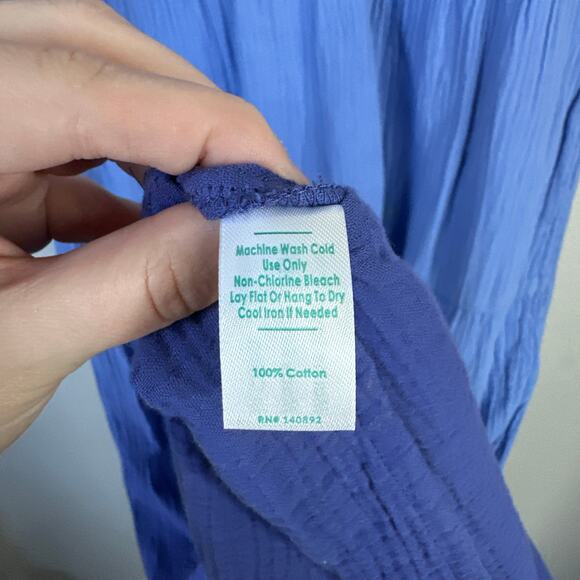 MARINE LAYER Corinne Sleeveless Double Cotton Maxi Dress Navy Dip Dye Small 2024 - Picture 9 of 10